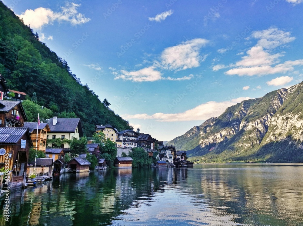 View of the other side of Hallstatt, towards the lake.