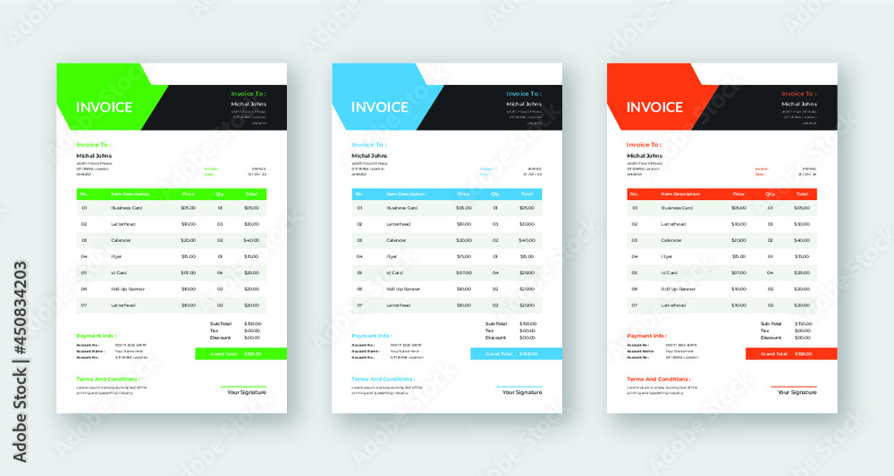 invoice template design Vector invoice template design Vector