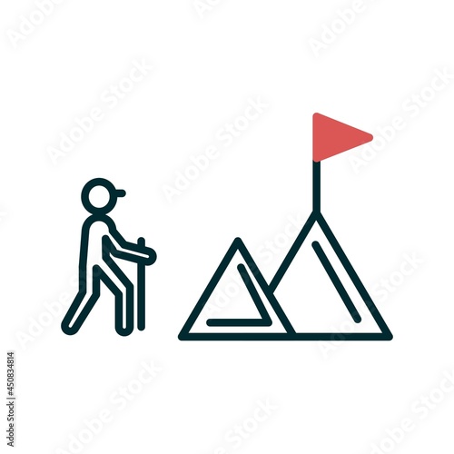 Goal Line Two Colour Vector Icon Design