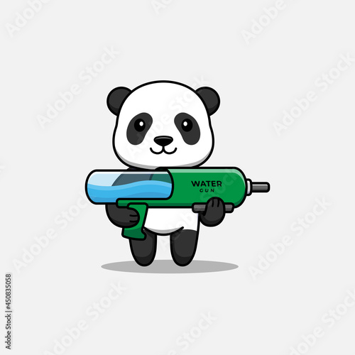 Cute panda carrying a gun