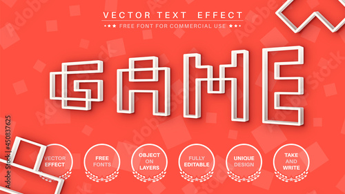 Game - editable text effect, font style
