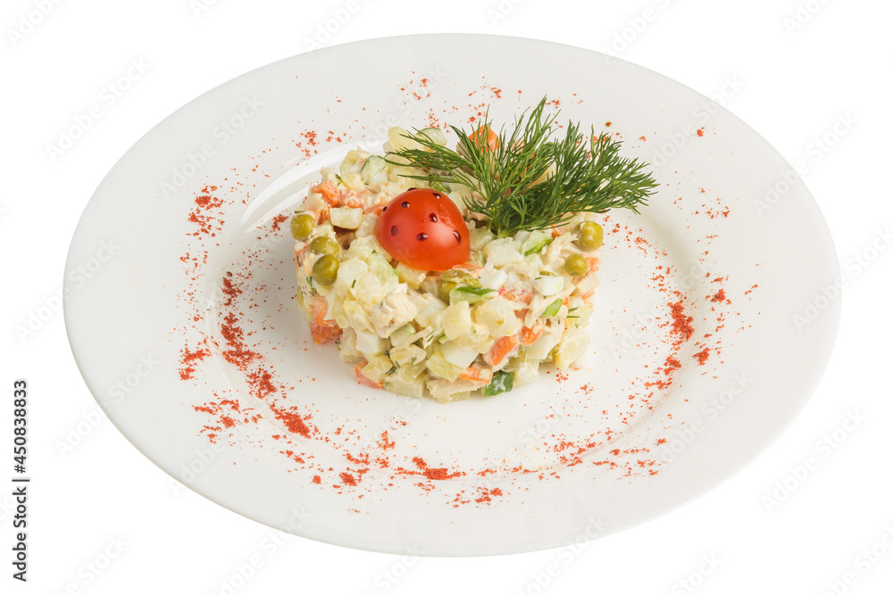 vegetable olivier salad with tomato vegetable olivier salad with tomato
