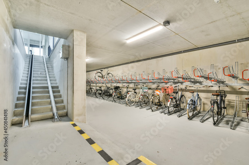Εκτύπωση καμβά Interior of modern bicycles or bike parking