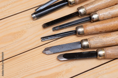Set of woodworking tools