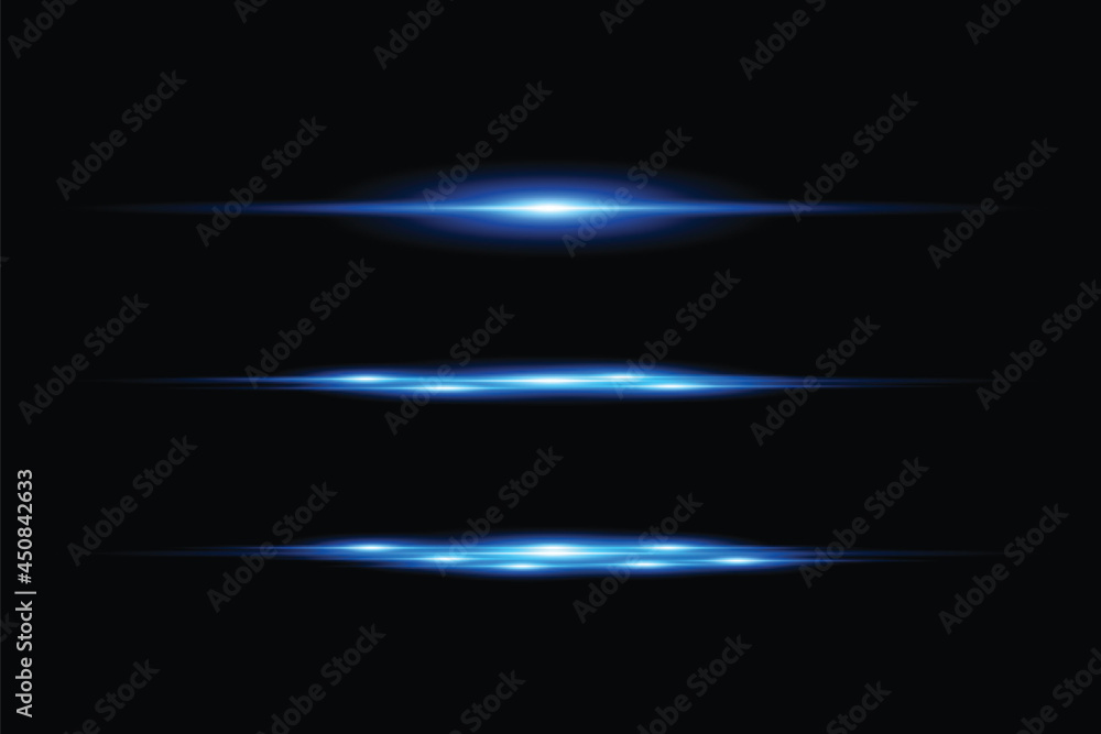 transparent background lens flares pack Blue lens flares set Stock ...