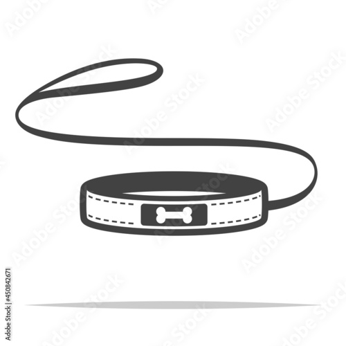 Dog collar leash transparent icon vector isolated