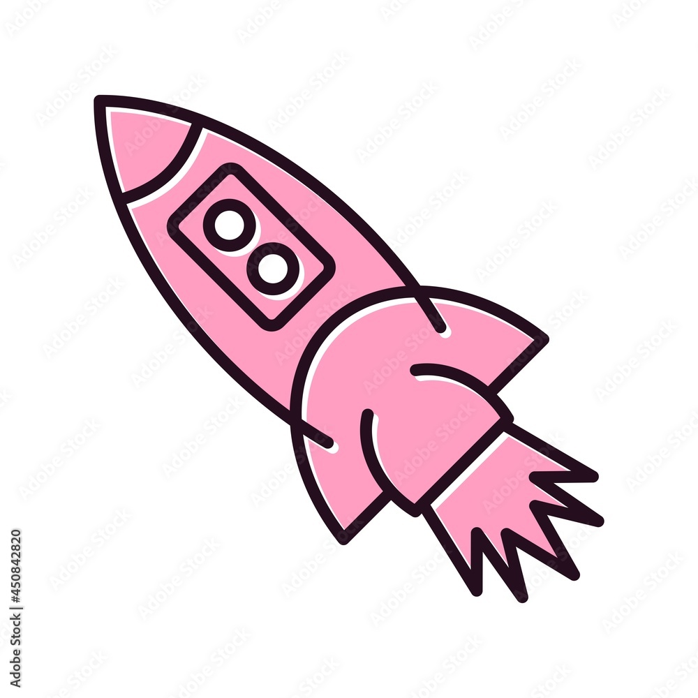 Rocket Line Filled Vector Icon Design Rocket Line Filled Vector Icon Design