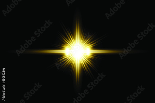 Yellow  transparent background lens flares pack 