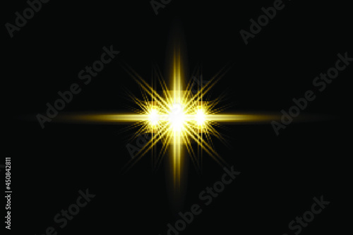 Yellow  transparent background lens flares pack 