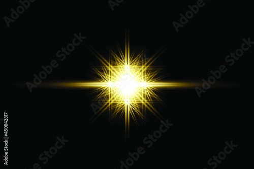 Yellow  transparent background lens flares pack 