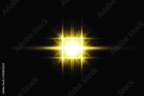 Yellow  transparent background lens flares pack 