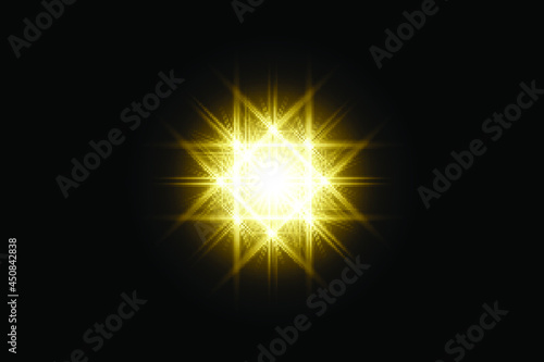 Yellow  transparent background lens flares pack 