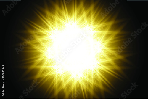 Yellow  transparent background lens flares pack 