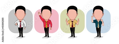 Cartoon carricature of a man working in a company