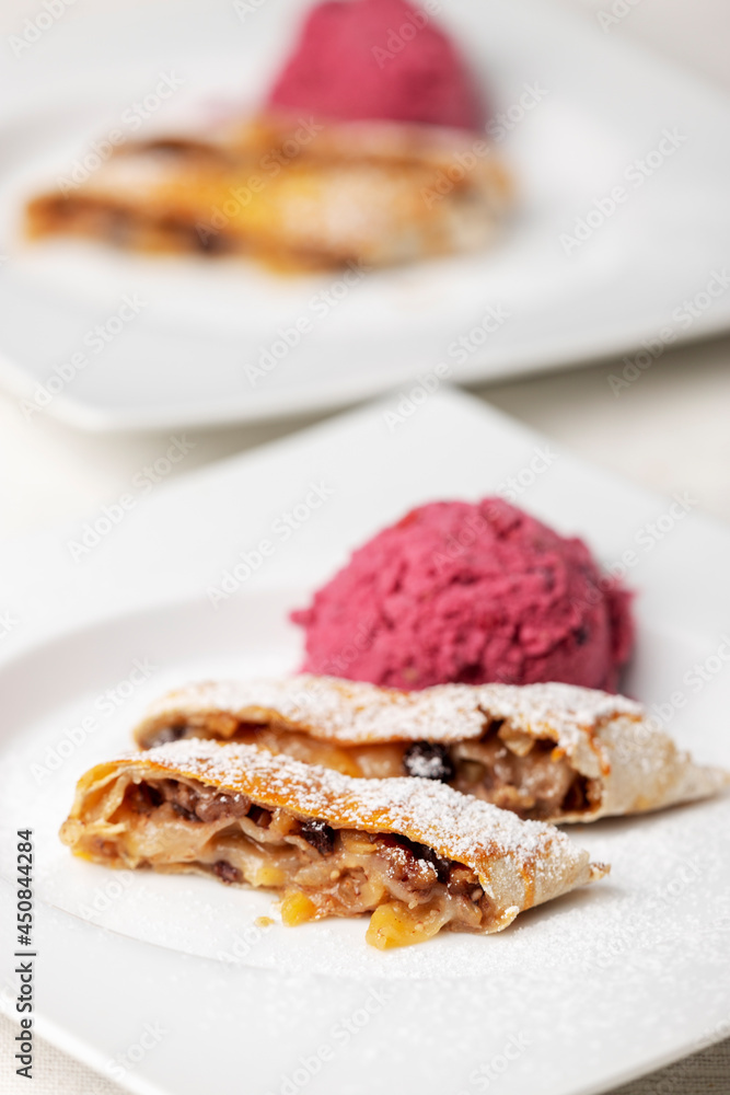 apple strudel and ice cream apple strudel and ice cream