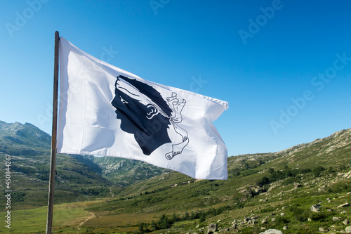 corsican flag on a sunny day photo