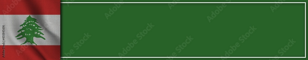 Lebanon Realistic Fabric Texture Effect Banner Long Flag, 3D Illustration Lebanon Realistic Fabric Texture Effect Banner Long Flag, 3D Illustration