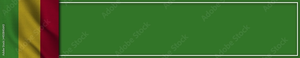 Mali Realistic Fabric Texture Effect Banner Long Flag, 3D Illustration Mali Realistic Fabric Texture Effect Banner Long Flag, 3D Illustration