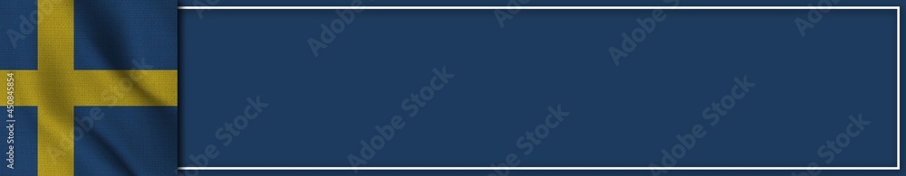 Sweden Realistic Fabric Texture Effect Banner Long Flag, 3D Illustration Sweden Realistic Fabric Texture Effect Banner Long Flag, 3D Illustration
