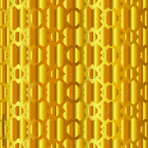 Geometric vector pattern with yellow and white gradient. gold ornament for wallpapers and backgrounds.