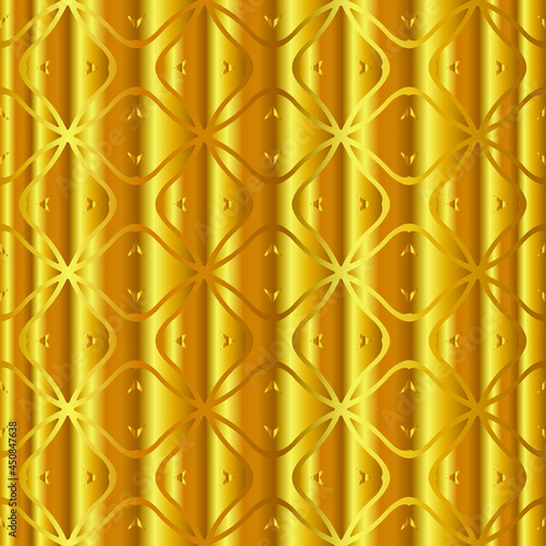 Geometric vector pattern with yellow and white gradient. gold ornament for wallpapers and backgrounds.