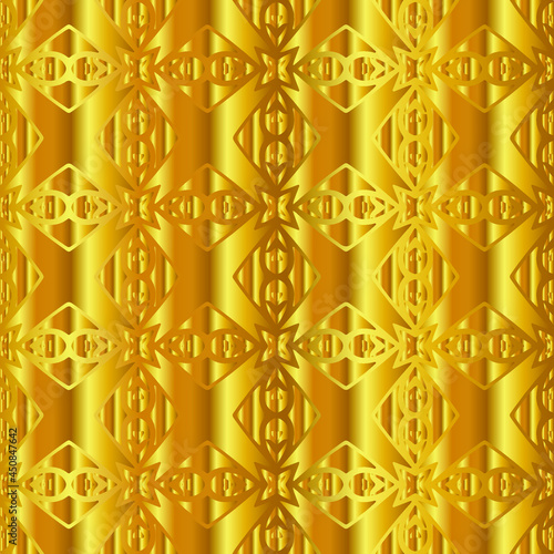 Geometric vector pattern with yellow and white gradient. gold ornament for wallpapers and backgrounds.