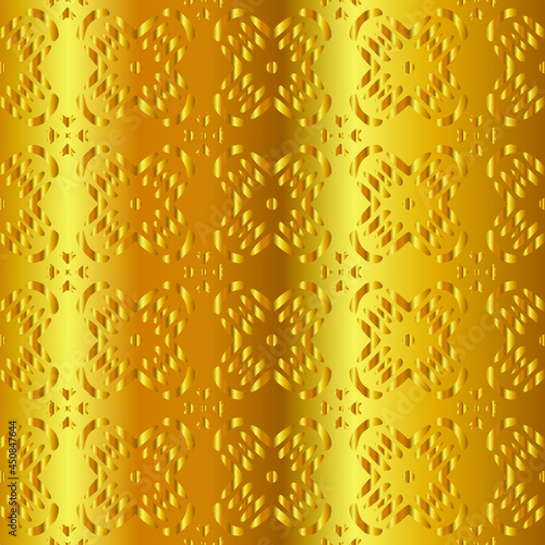 Geometric vector pattern with yellow and white gradient. gold ornament for wallpapers and backgrounds.