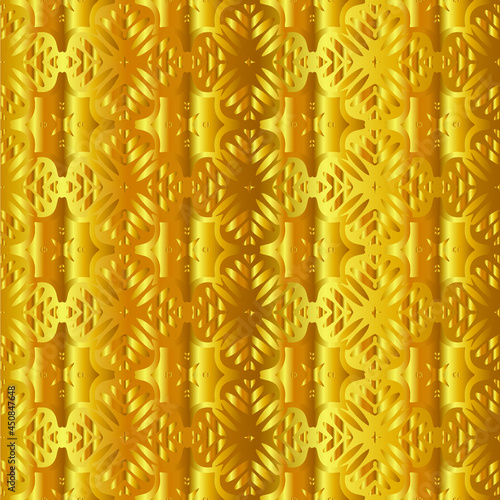 Geometric vector pattern with yellow and white gradient. gold ornament for wallpapers and backgrounds.