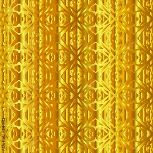 Geometric vector pattern with yellow and white gradient. gold ornament for wallpapers and backgrounds.