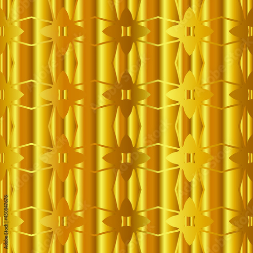 Geometric vector pattern with yellow and white gradient. gold ornament for wallpapers and backgrounds.