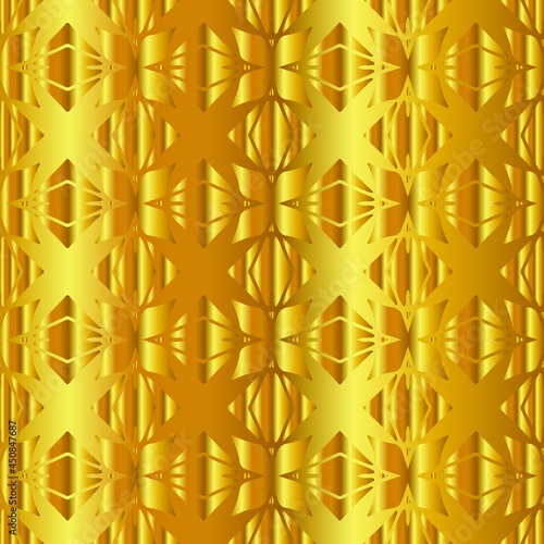 Geometric vector pattern with yellow and white gradient. gold ornament for wallpapers and backgrounds.