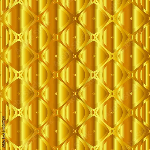 Geometric vector pattern with yellow and white gradient. gold ornament for wallpapers and backgrounds.