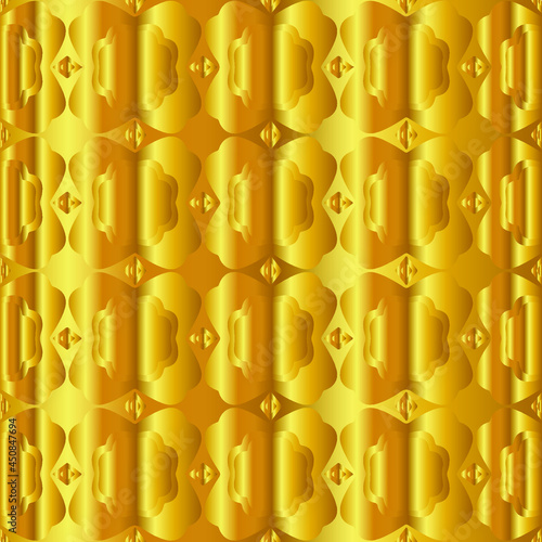 Geometric vector pattern with yellow and white gradient. gold ornament for wallpapers and backgrounds.