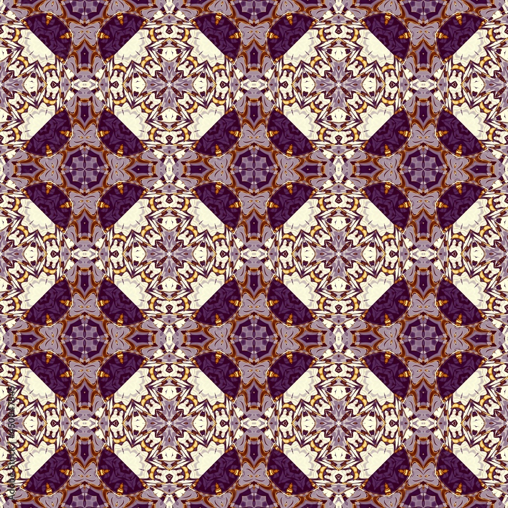 Seamless ornamental decorative pattern. Mosaic art texture.