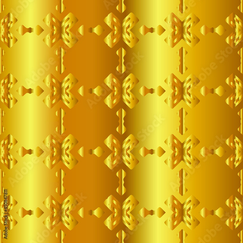 Geometric vector pattern with yellow and white gradient. gold ornament for wallpapers and backgrounds.