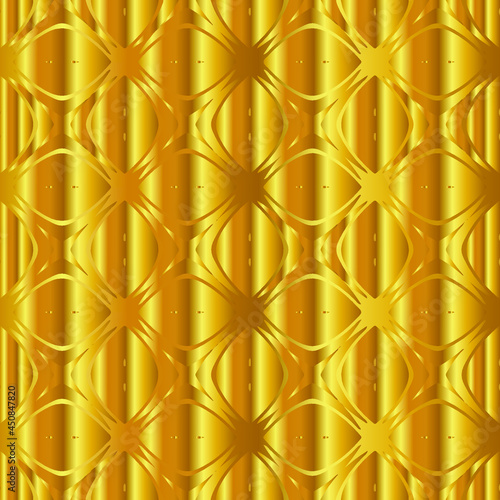 Geometric vector pattern with yellow and white gradient. gold ornament for wallpapers and backgrounds.