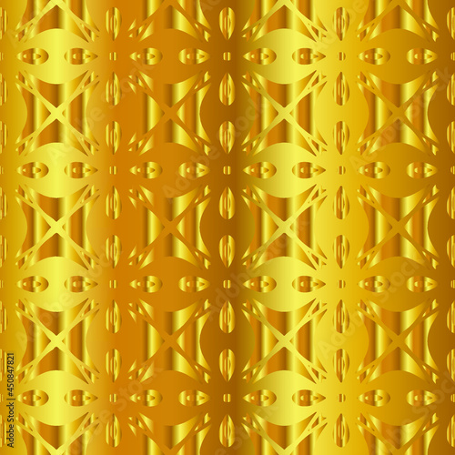 Geometric vector pattern with yellow and white gradient. gold ornament for wallpapers and backgrounds.