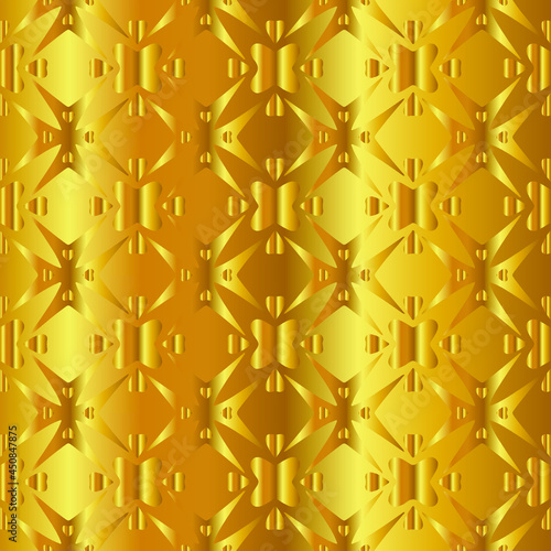 Geometric vector pattern with yellow and white gradient. gold ornament for wallpapers and backgrounds.