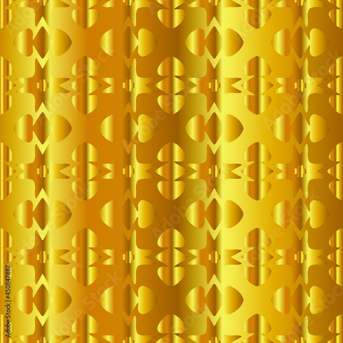 Geometric vector pattern with yellow and white gradient. gold ornament for wallpapers and backgrounds.