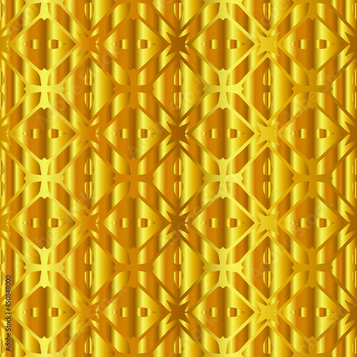 Geometric vector pattern with yellow and white gradient. gold ornament for wallpapers and backgrounds.