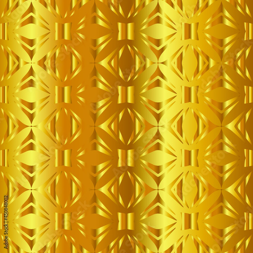 Geometric vector pattern with yellow and white gradient. gold ornament for wallpapers and backgrounds.
