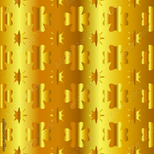 Geometric vector pattern with yellow and white gradient. gold ornament for wallpapers and backgrounds.