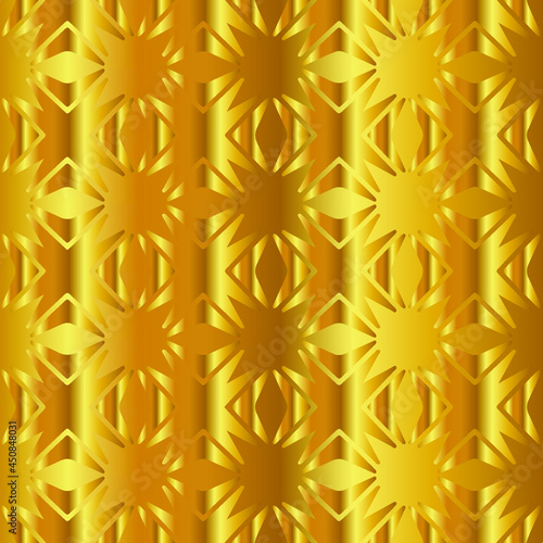 Geometric vector pattern with yellow and white gradient. gold ornament for wallpapers and backgrounds.