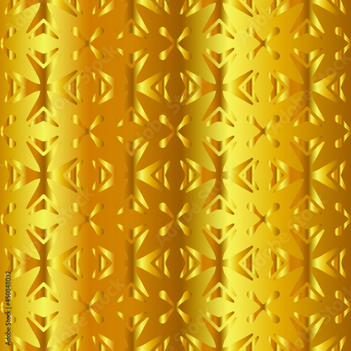 Geometric vector pattern with yellow and white gradient. gold ornament for wallpapers and backgrounds.