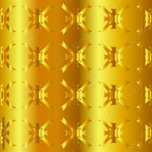 Geometric vector pattern with yellow and white gradient. gold ornament for wallpapers and backgrounds.