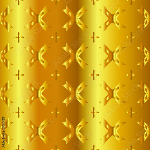 Geometric vector pattern with yellow and white gradient. gold ornament for wallpapers and backgrounds.