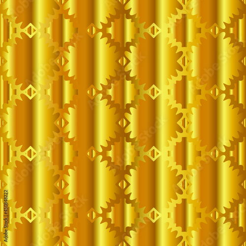 Geometric vector pattern with yellow and white gradient. gold ornament for wallpapers and backgrounds.