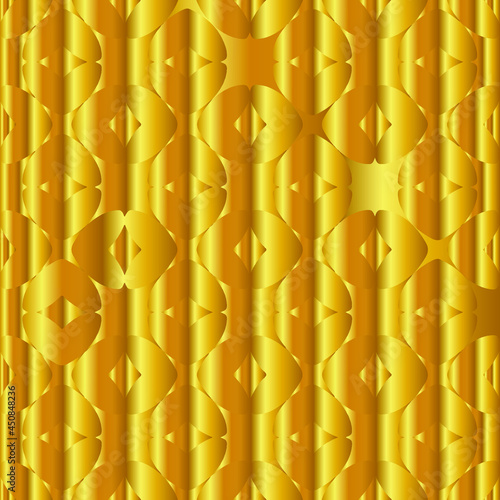 Geometric vector pattern with yellow and white gradient. gold ornament for wallpapers and backgrounds.