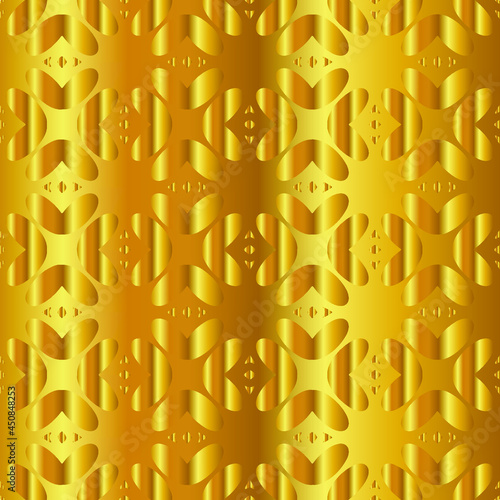 Geometric vector pattern with yellow and white gradient. gold ornament for wallpapers and backgrounds.