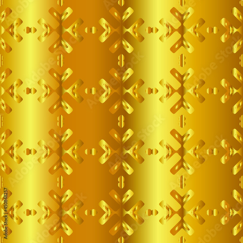 Geometric vector pattern with yellow and white gradient. gold ornament for wallpapers and backgrounds.